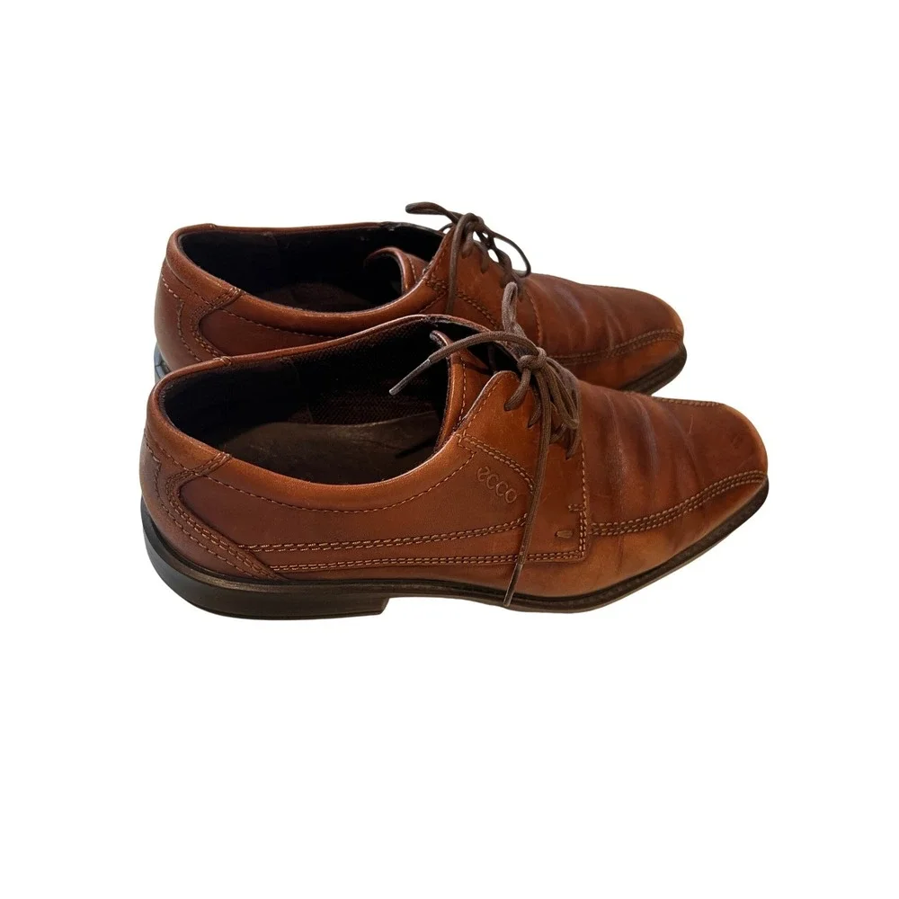 ECCO Mens Brown Leather Lace Up Dress Shoes Size 44